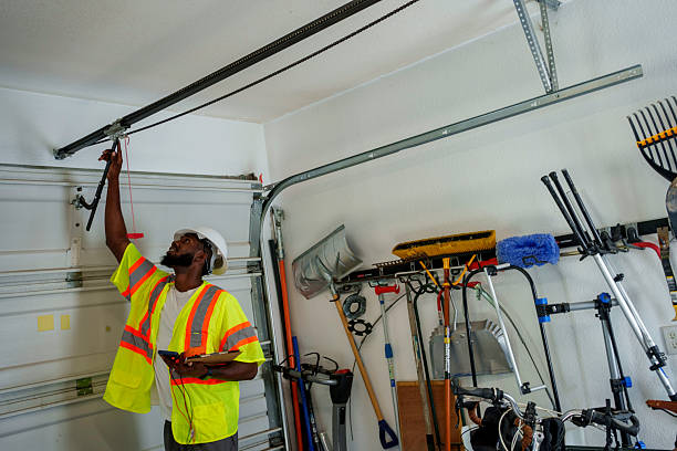 Professional Garage Door Panel Replacement technician working in Holdenville, OK